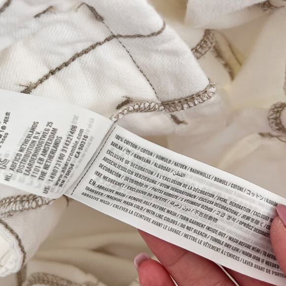 Abercrombie White Button Fly Natural Rise Shorts Sz 27 - Picture 3 of 5